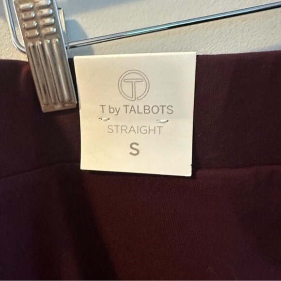 T by Talbots Burgundy Straight-Leg Pants with Zip Pockets Size Small NWT - Picture 6 of 11